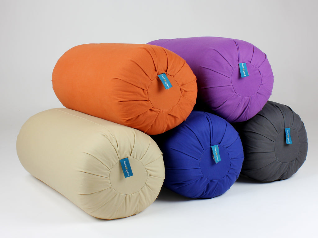 Solid Color Round Yoga Bolster Pillow by Inner Space Yoga Supplies